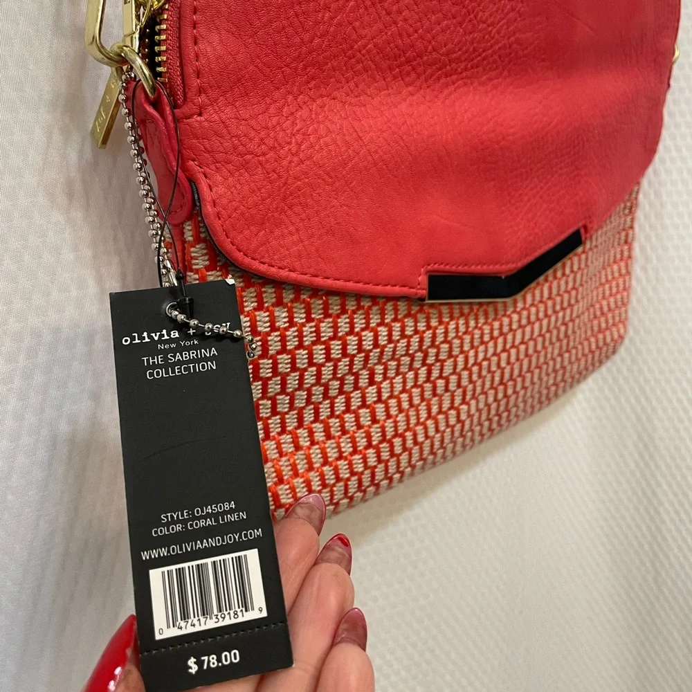 NWT Olivia + Joy Sabrina Envelope Style Gold Chain Satchel Crossbody Purse - Picture 4 of 10